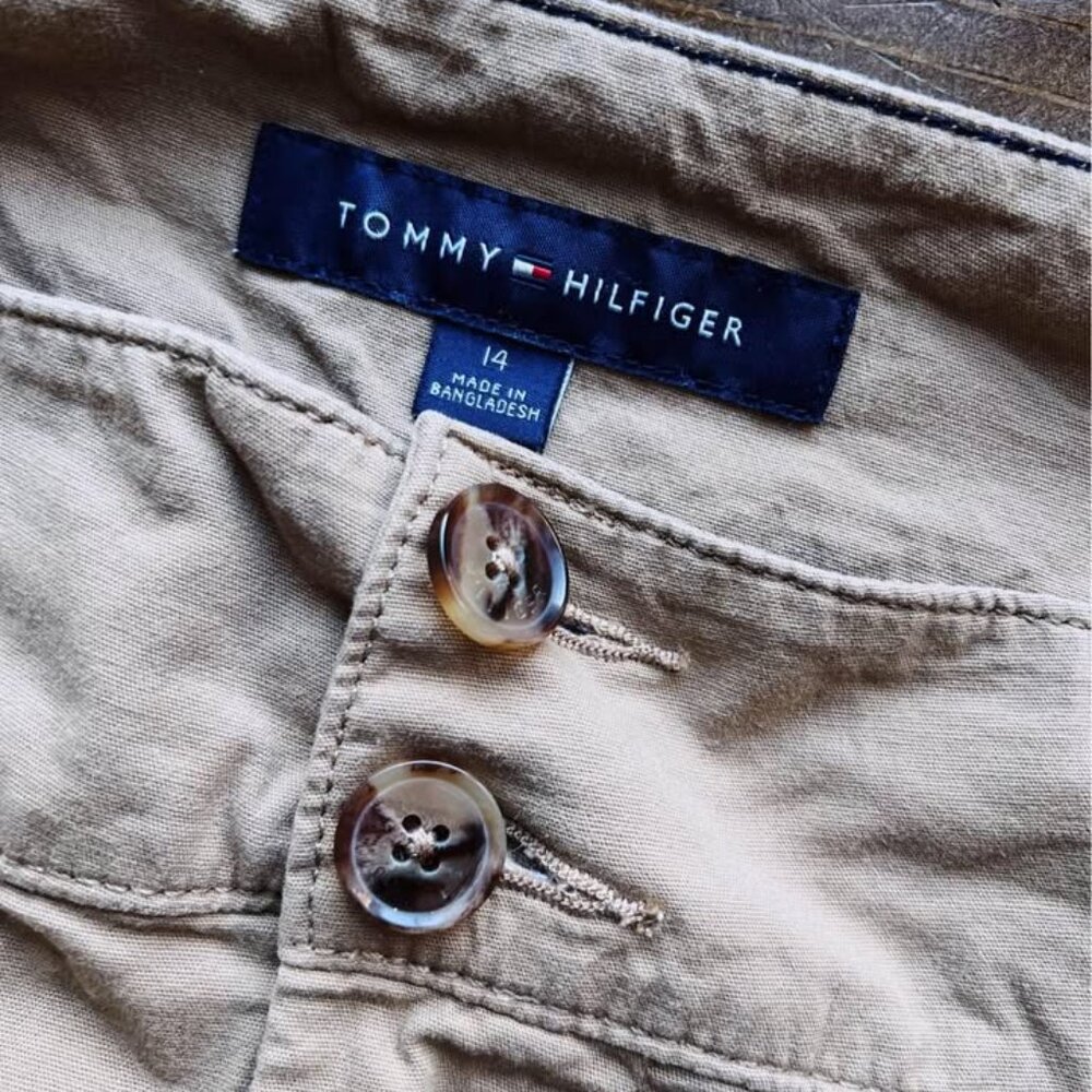 👖 Tommy Hilfiger Women’s Canvas Pants – Two-Button Closure – Size 14 👖 - Picture 6 of 7